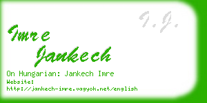 imre jankech business card